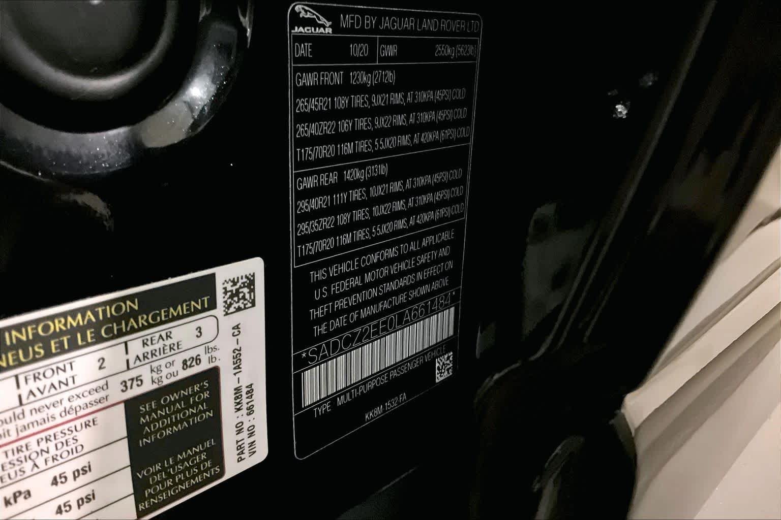 Used 2020 BLACK Jaguar SVR image 33