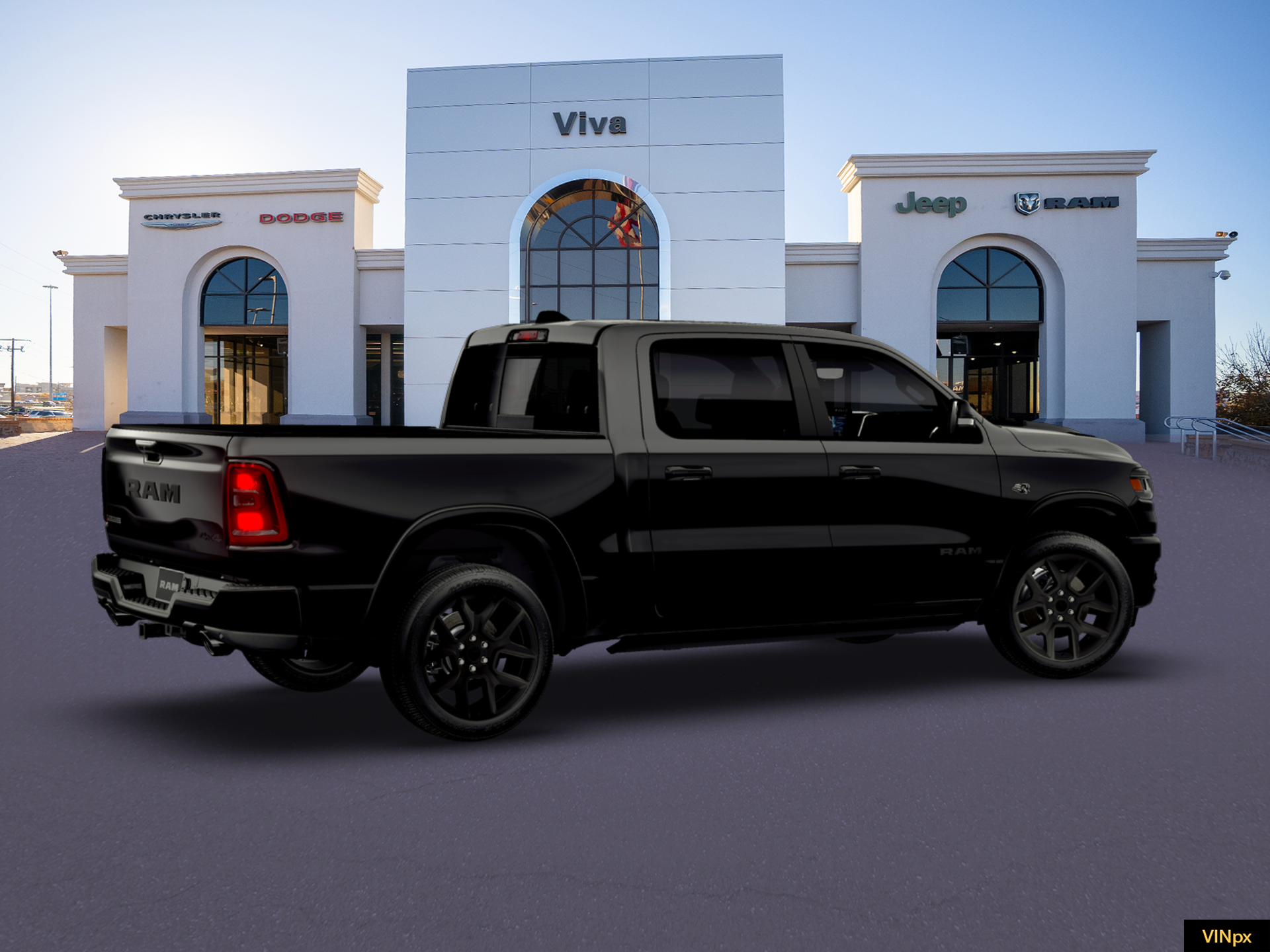 New 2026 Diamond Black Crystal Pearl-Coat Exterior Paint RAM Laramie image 8