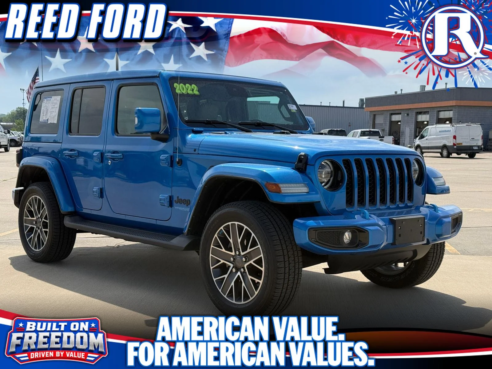 Used 2022 Hydro Blue Pearlcoat Jeep Unlimited Sahara High Altitude image 1