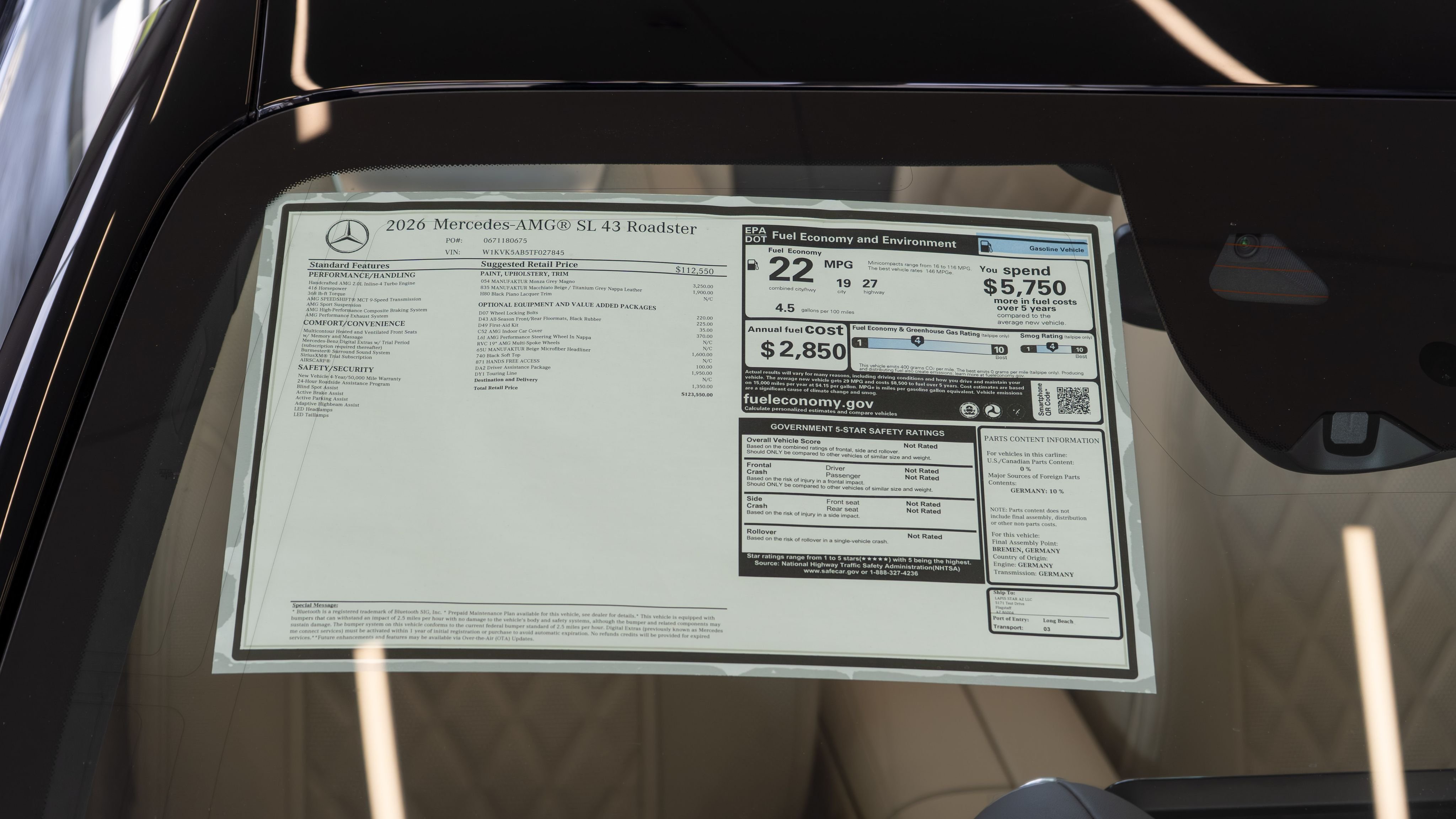 New 2026 Monza Grey Magno Mercedes-Benz SL 43 AMG® image 38