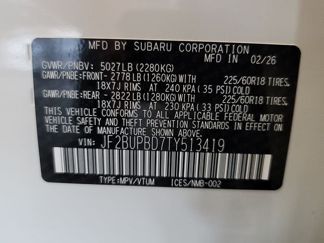 Used 2026 Crystal White Pearl Subaru Premium image 36