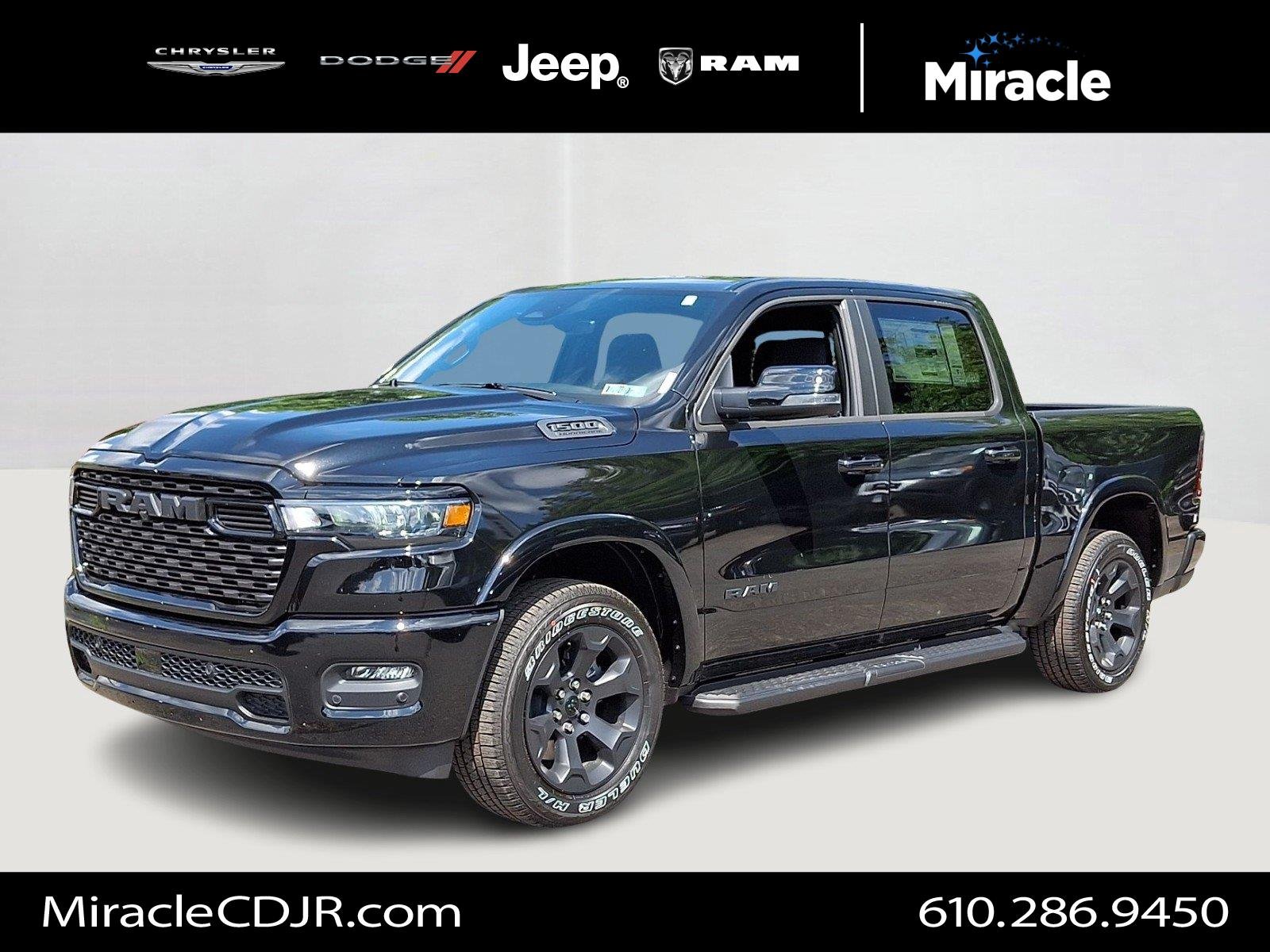 New 2026 Diamond Black Crystal Pearl-Coat Exterior Paint RAM Big Horn image 1