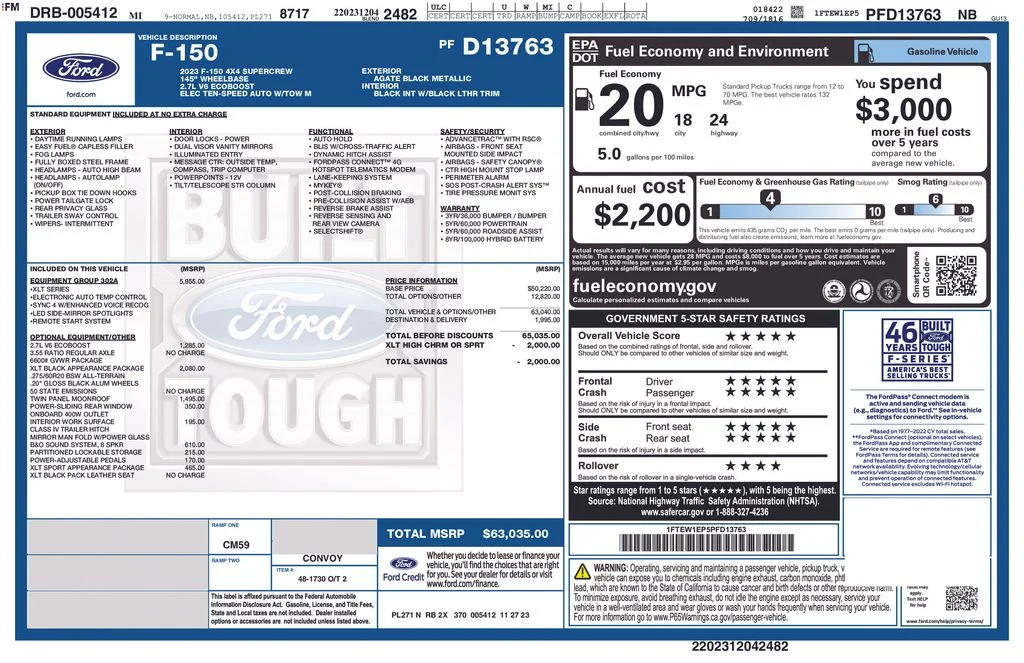 Certified Used 2023 Black Metallic Ford XLT image 23