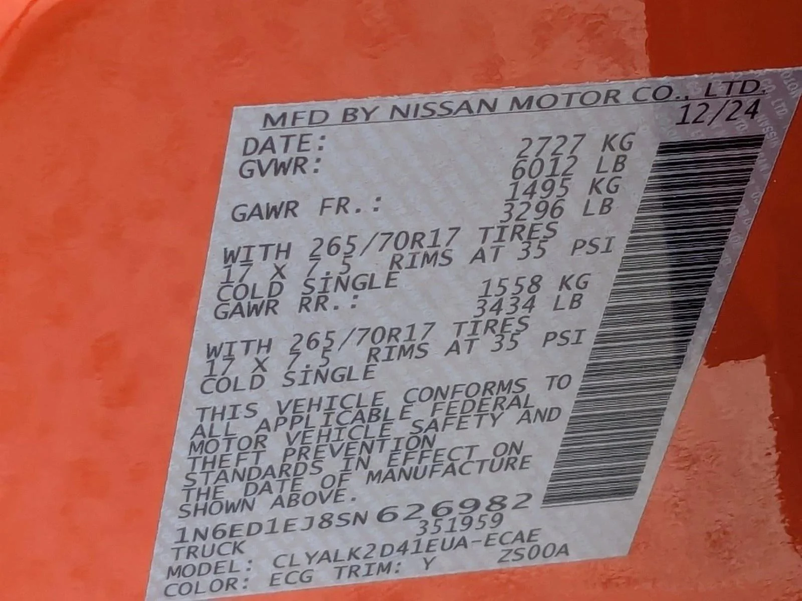 Used 2025 Afterburn Orange Nissan PRO-X image 17