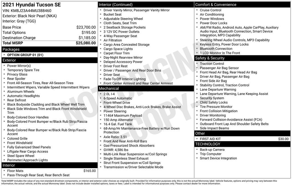 Used 2021 Black Hyundai SE image 6