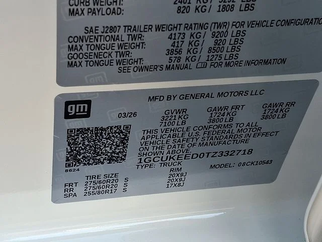 New 2026 White Chevrolet RST image 20