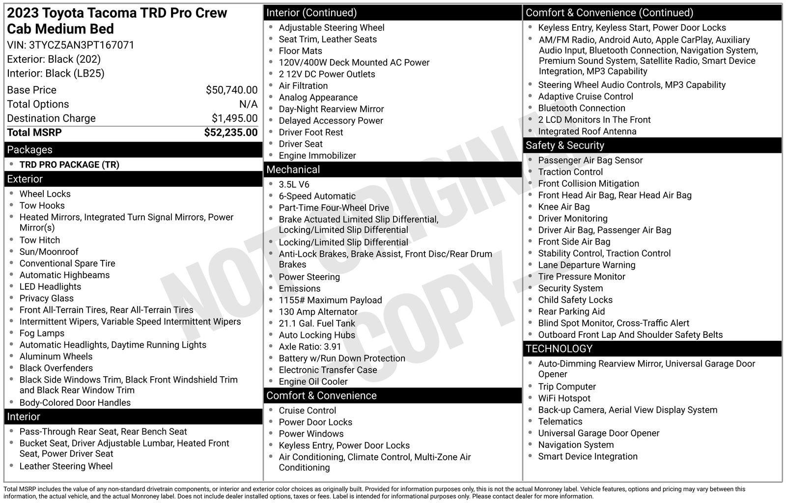 2023 Toyota Tacoma TRD Pro Double Cab 4WD V6 Auto SB's photo
