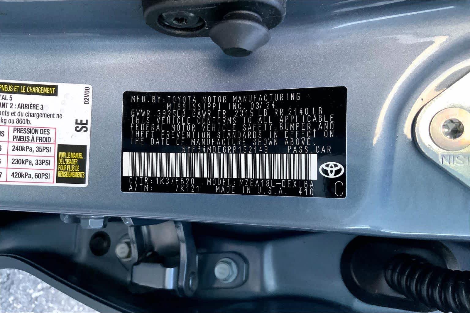 Used 2024 Celestite Toyota LE image 29
