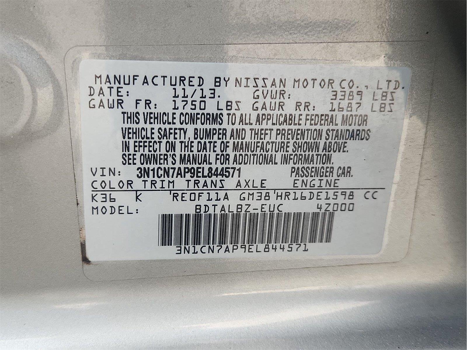 2014 Nissan Versa Sedan SV - Photo 12