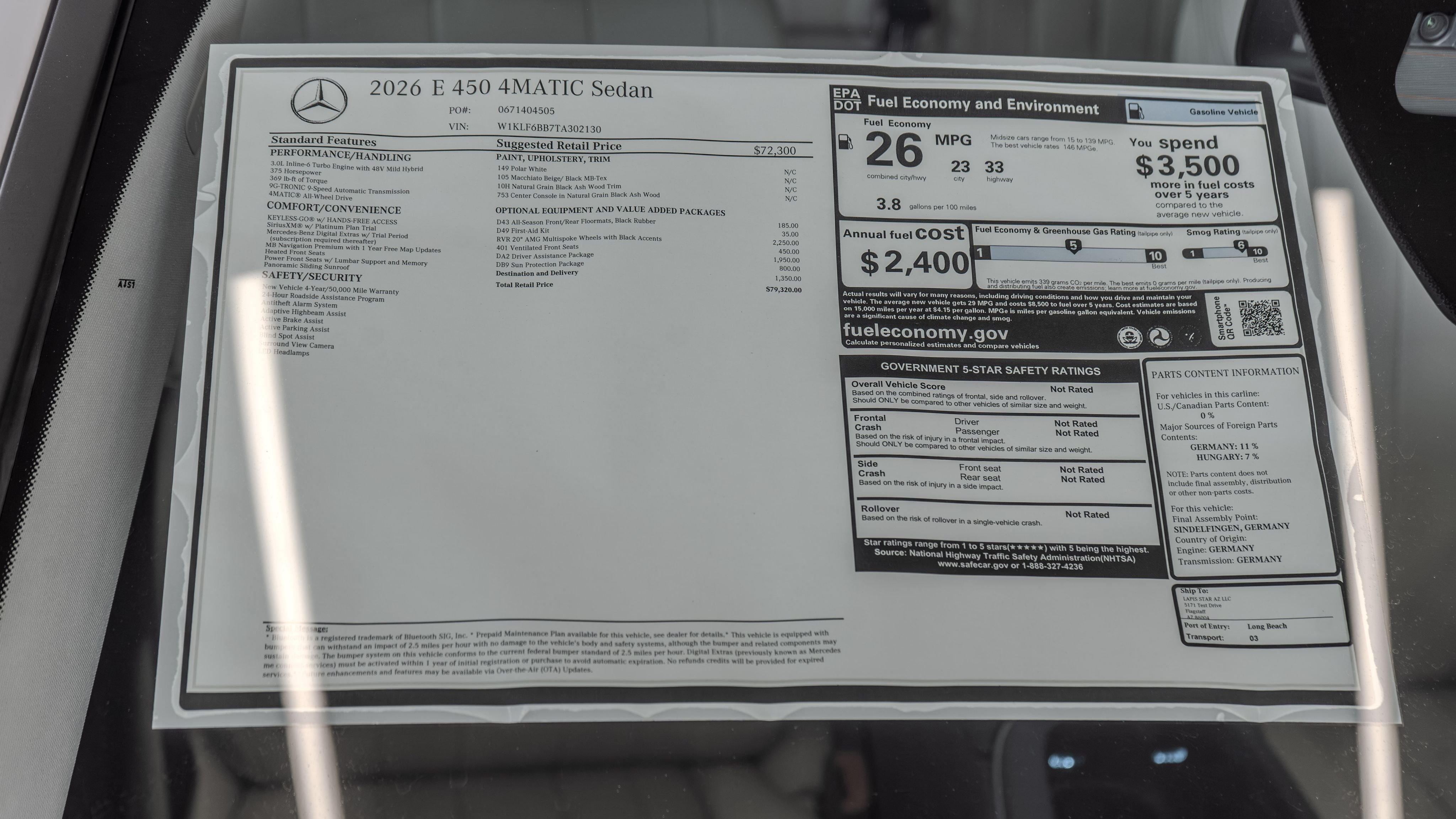 New 2026 White Mercedes-Benz E 450 image 36