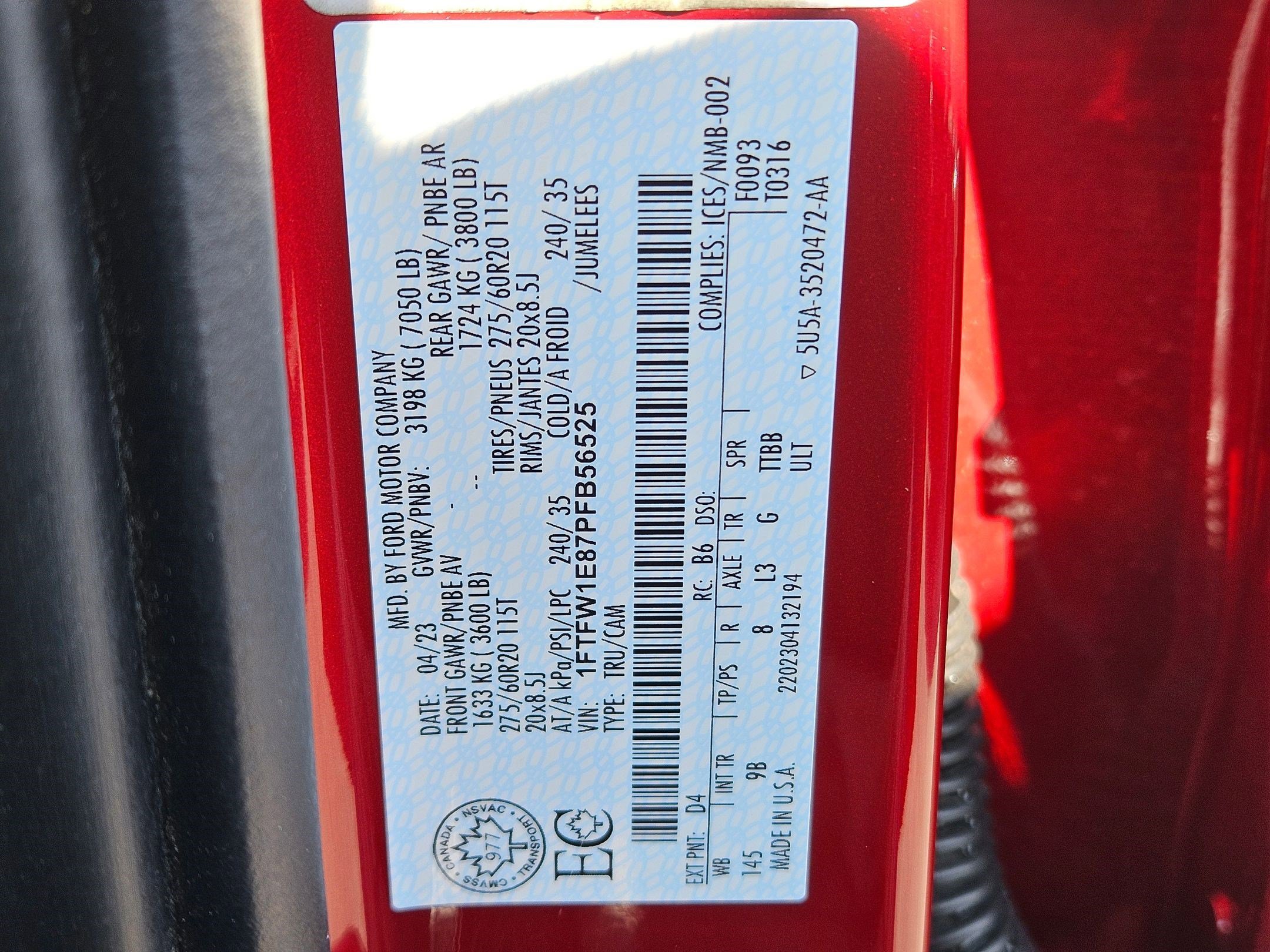 Used 2023 Rapid Red Metallic Tinted Clearcoat Ford Platinum image 35