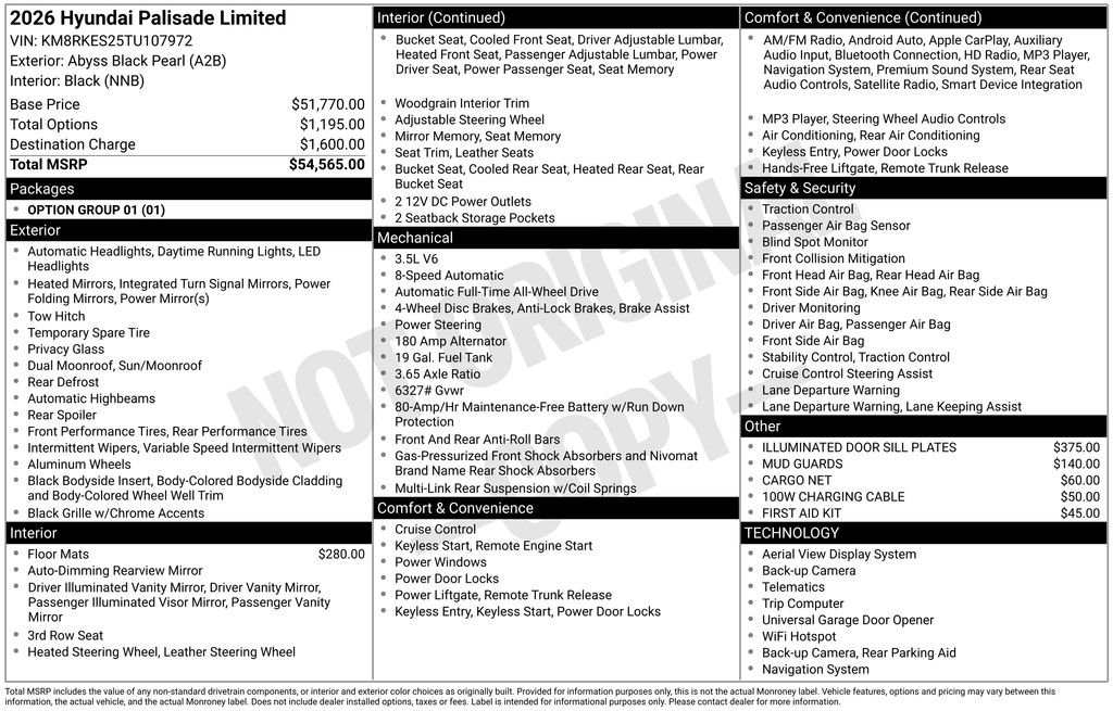 New 2026 Black Hyundai Limited image 3