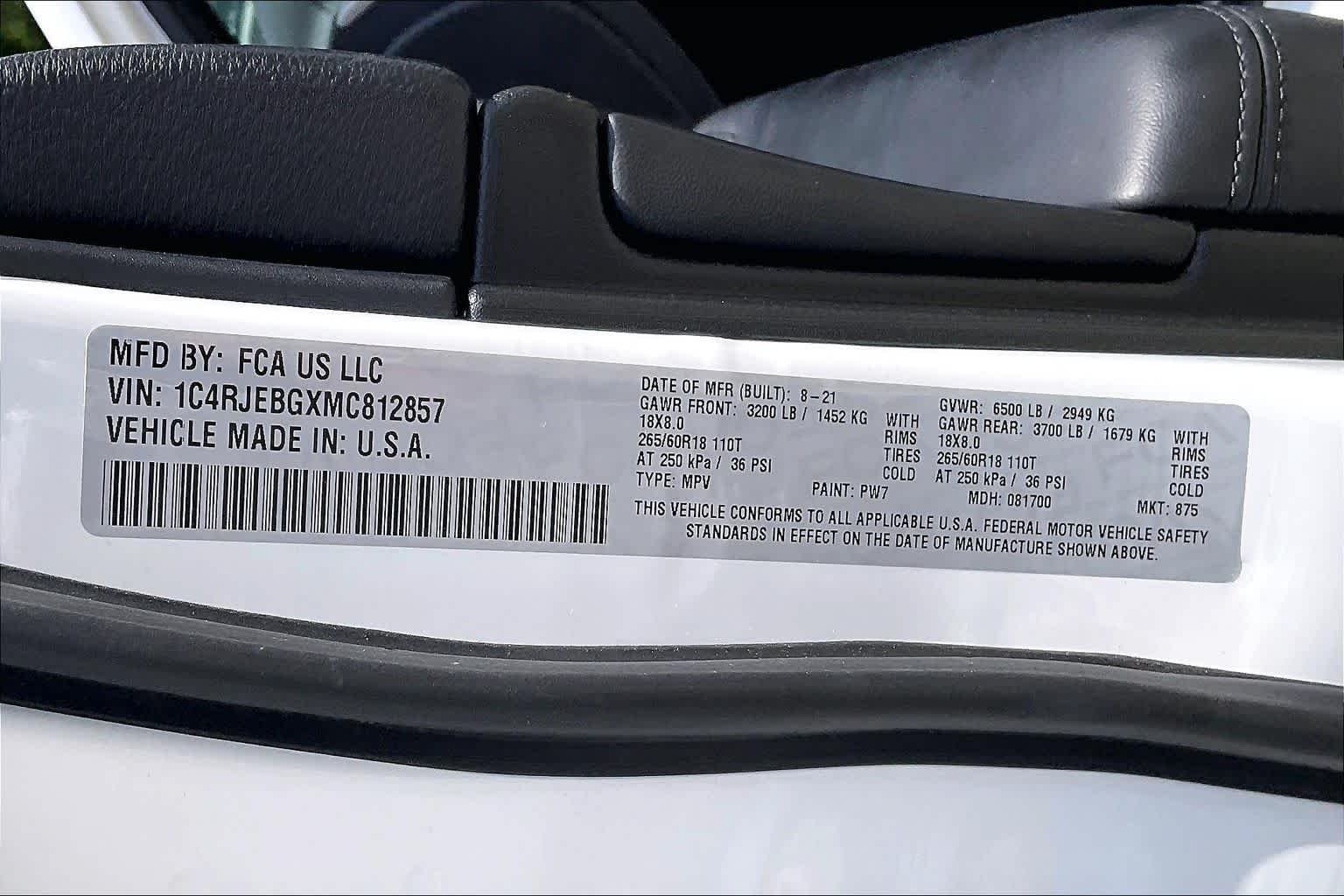 Used 2021 Bright White Clearcoat Jeep Limited image 35