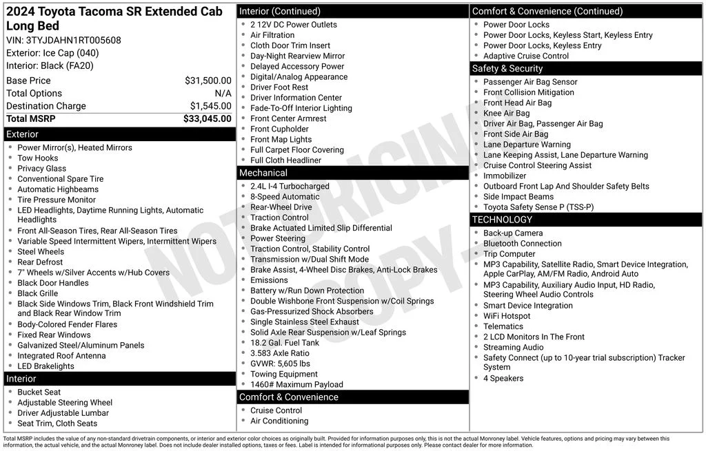Used 2024 White Toyota SR image 16