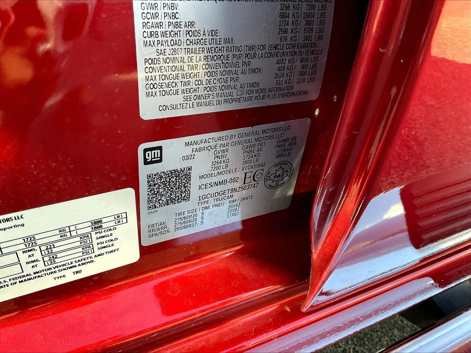 Certified Used 2022 Red Chevrolet LTZ image 22