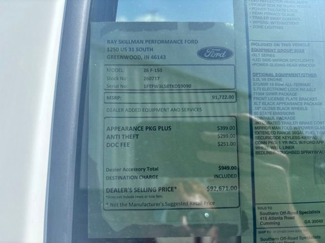 New 2026 Oxford White Ford XLT image 2