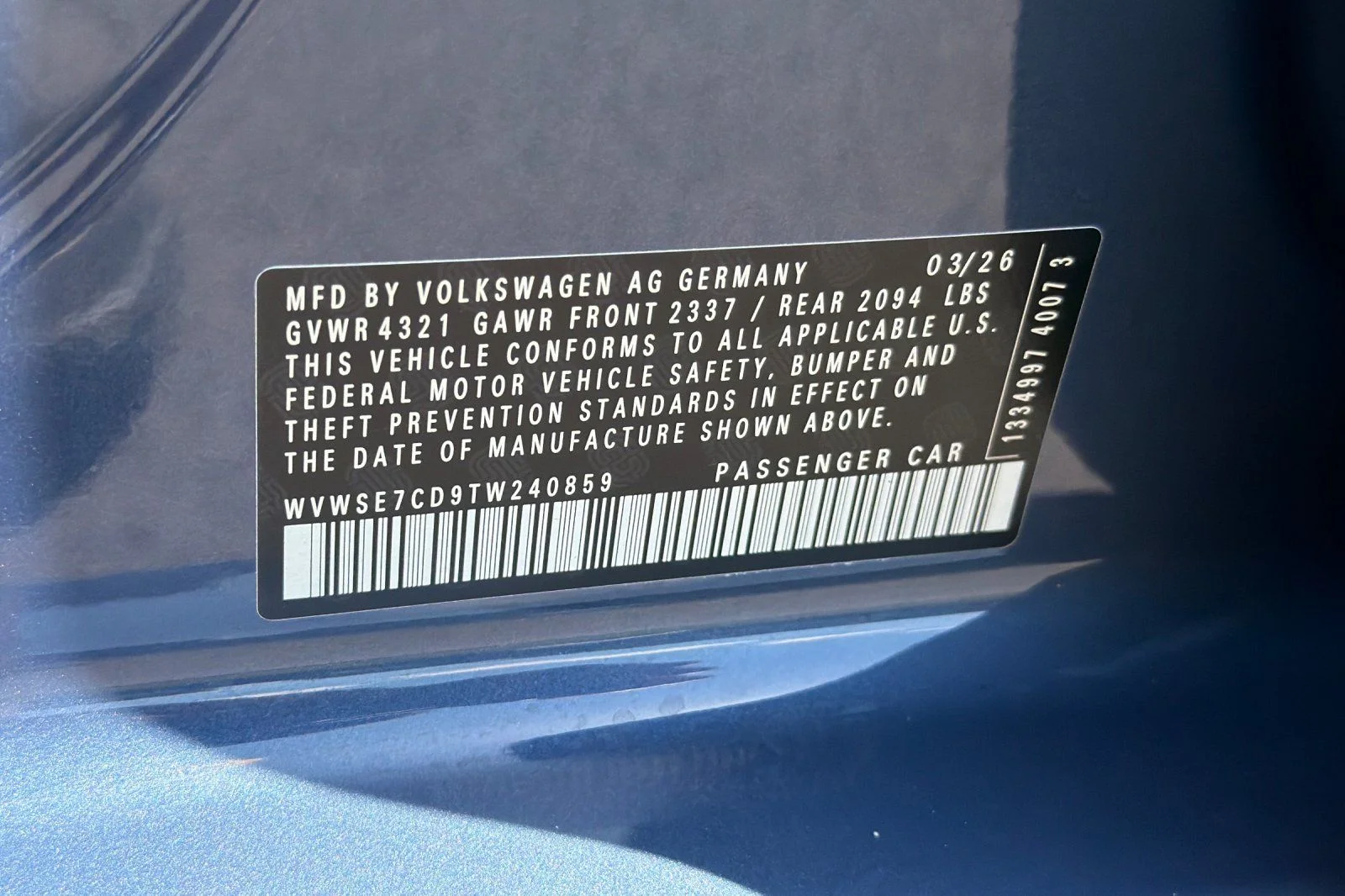 New 2026 Blue Volkswagen 2.0T SE image 27
