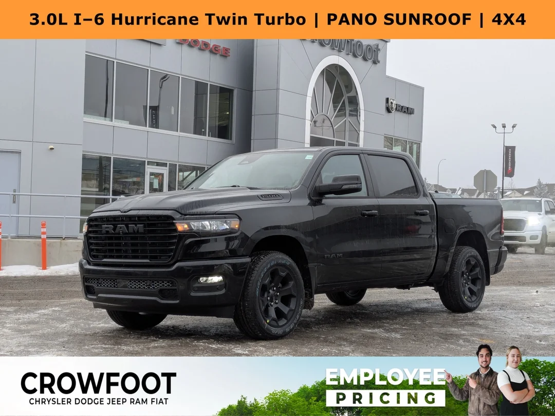 New 2026 Black RAM Sport - - Panoramic Sunroof - Hurricane Turbo - 3.92 Axle - Anti-Spin Diff - Remote Start & More! image 1