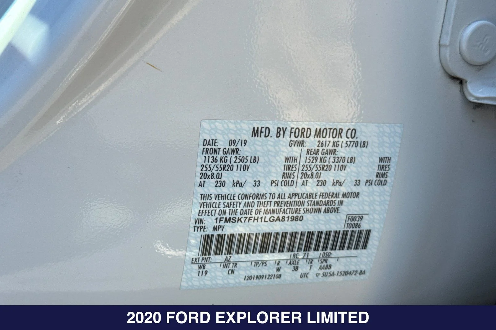 Certified Used 2020 White Metallic Ford Limited image 34