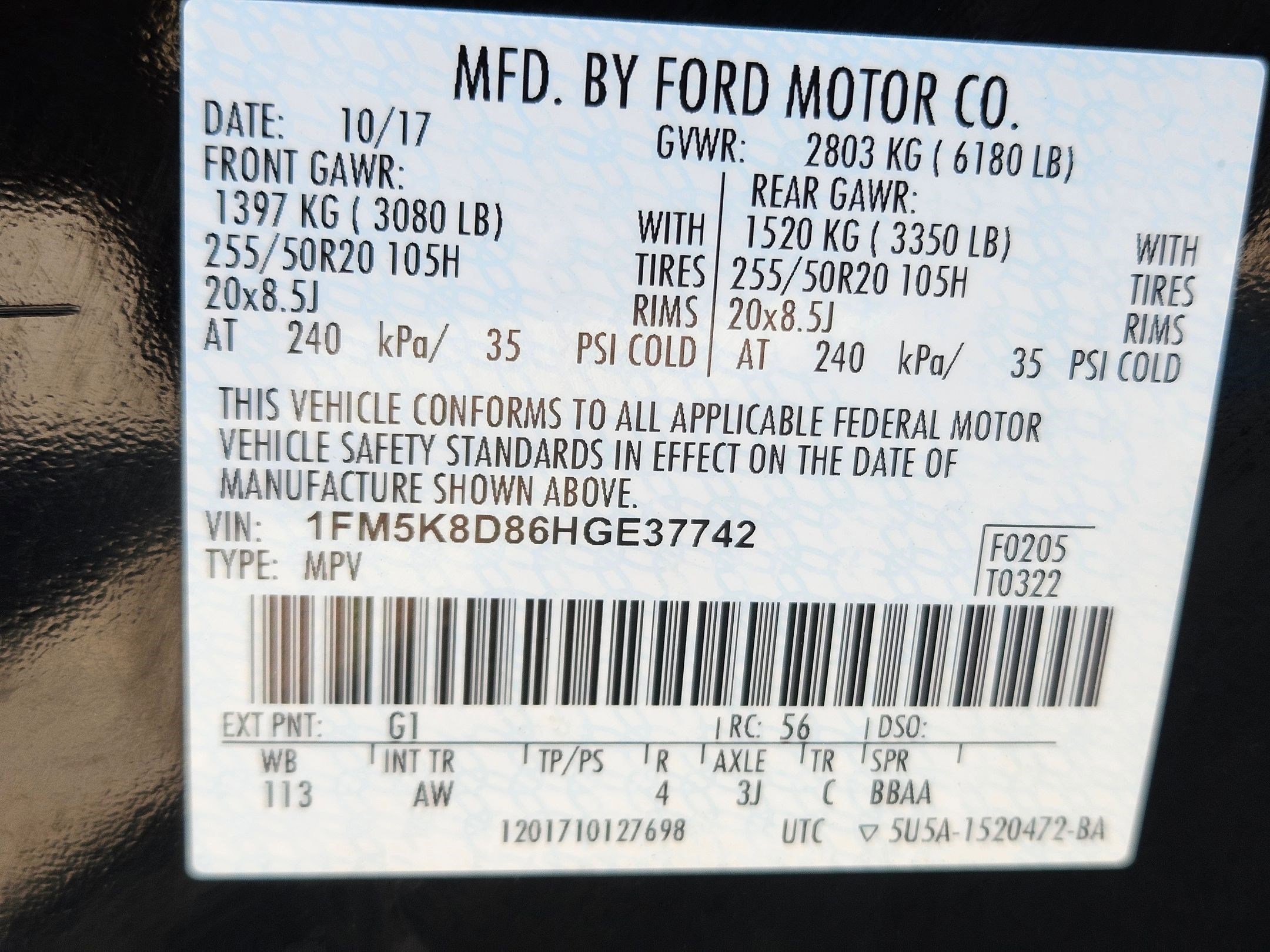 Used 2017 Shadow Black Ford XLT image 34