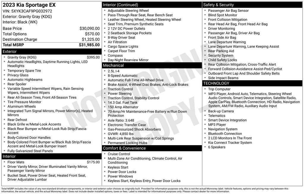 Used 2023 Gray Kia EX image 9