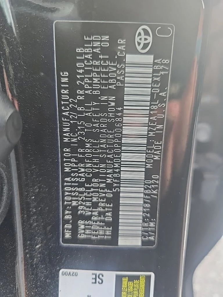 Used 2023 Black Toyota LE image 13