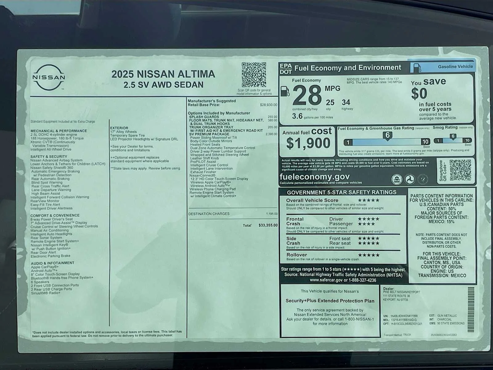 New 2025 Gun Metallic Nissan SV image 6