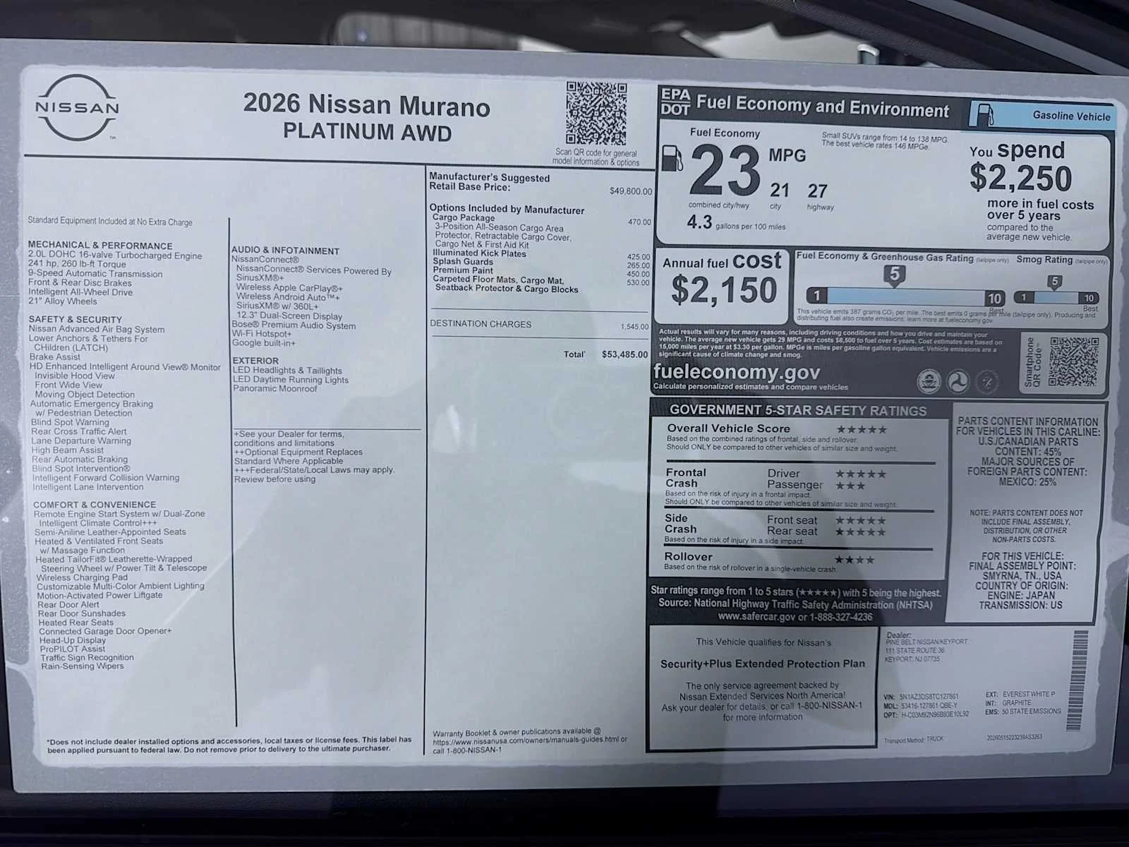 New 2026 Everest White Pearl TriCoat Nissan Platinum image 6