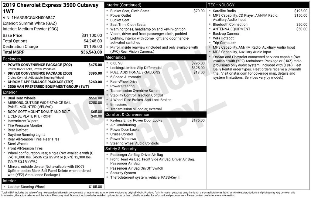 Used 2019 SUMMIT WHITE Chevrolet CUTWAY image 10