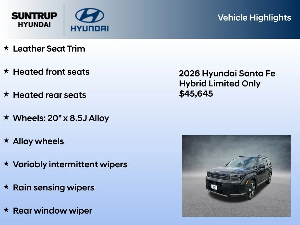 New 2026 Phantom Black Hyundai Limited image 15