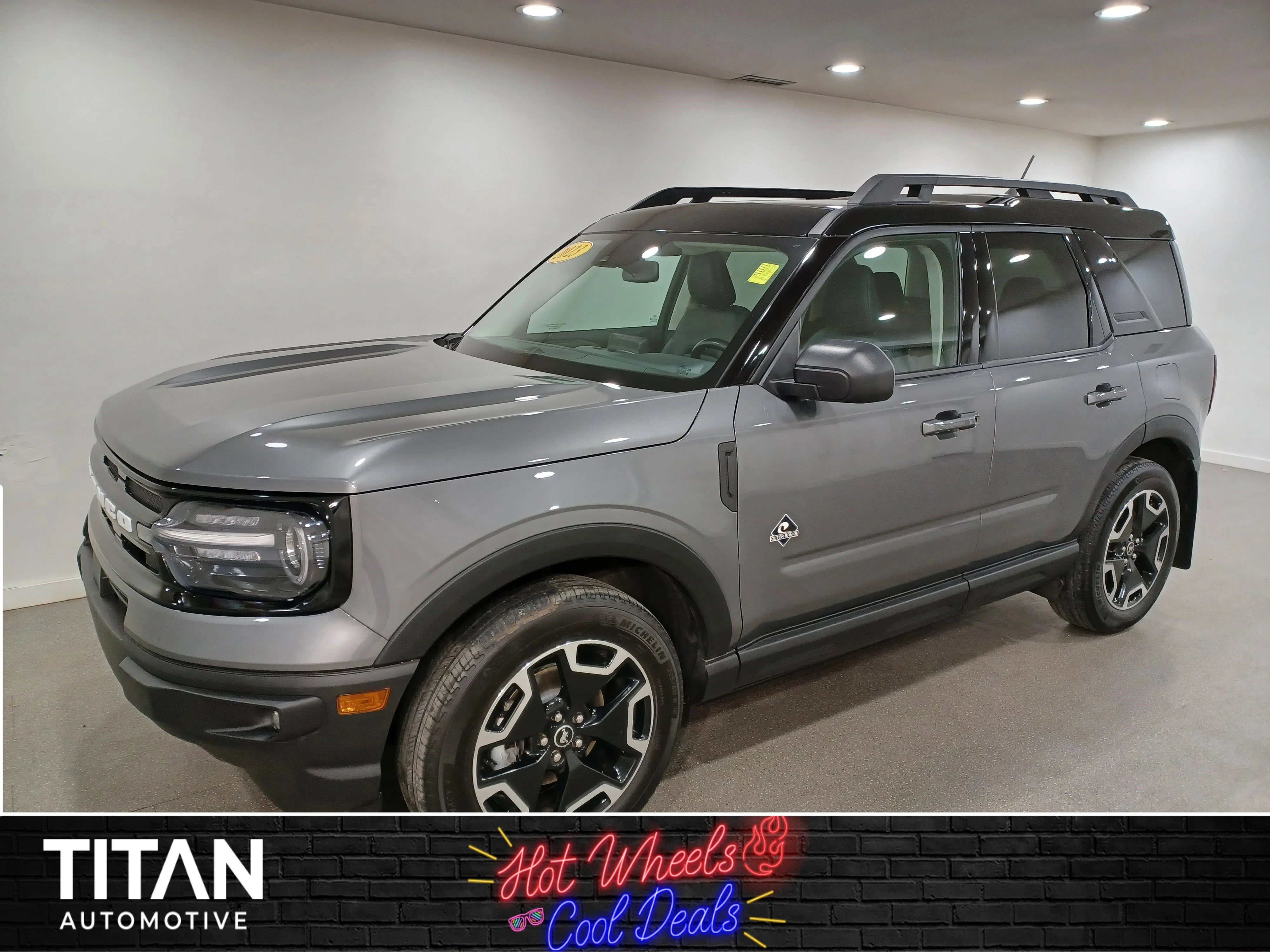 Certified Used 2023 Carbonized Gray Metallic Ford Outer Banks 4x4*Adaptive Cruise | Remote Start | Htd Leather | Sunroof | Htd Wheel | Lane Keeping image 1