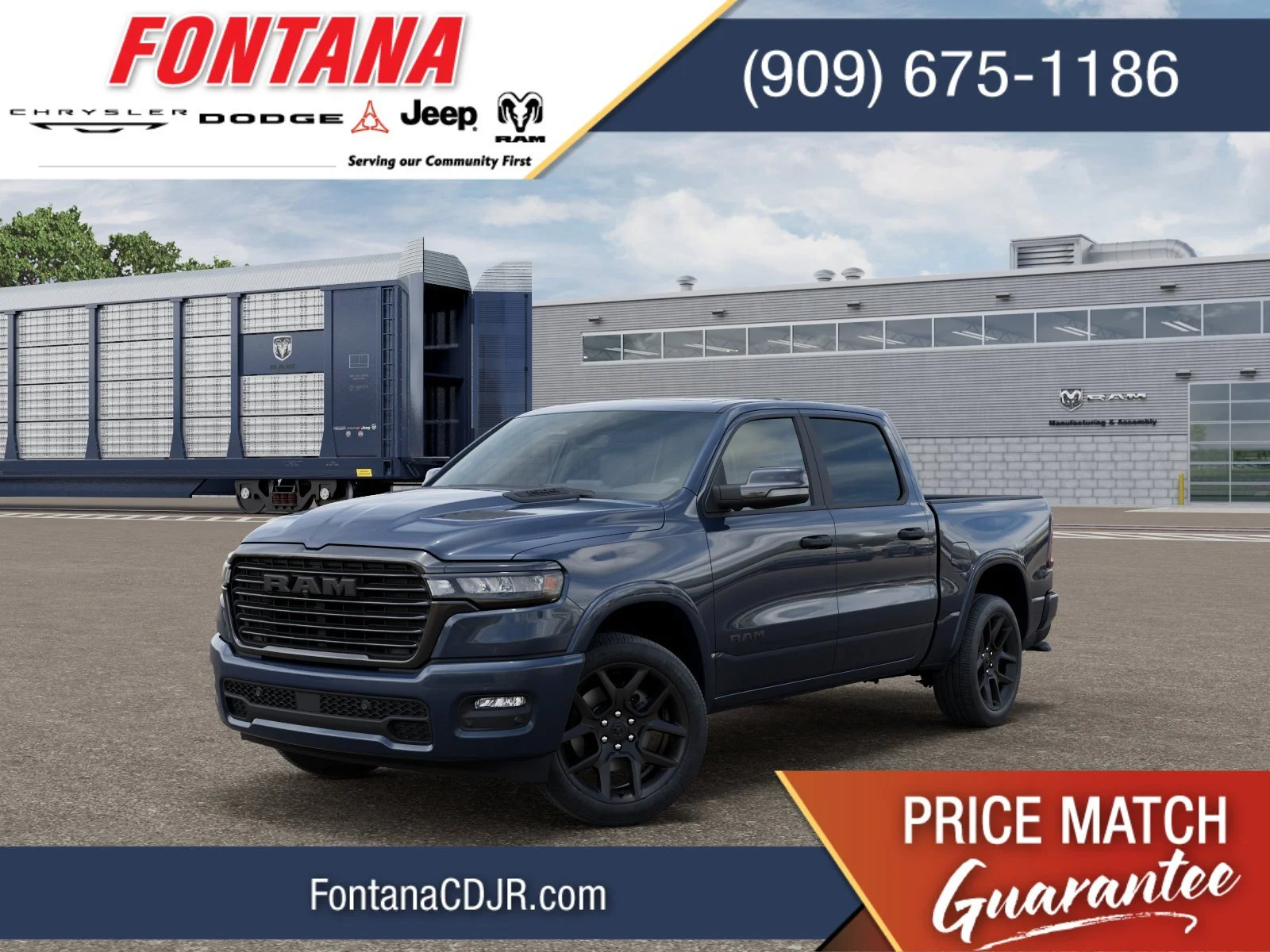 New 2026 Forged Blue Metallic Exterior Paint RAM Laramie image 1