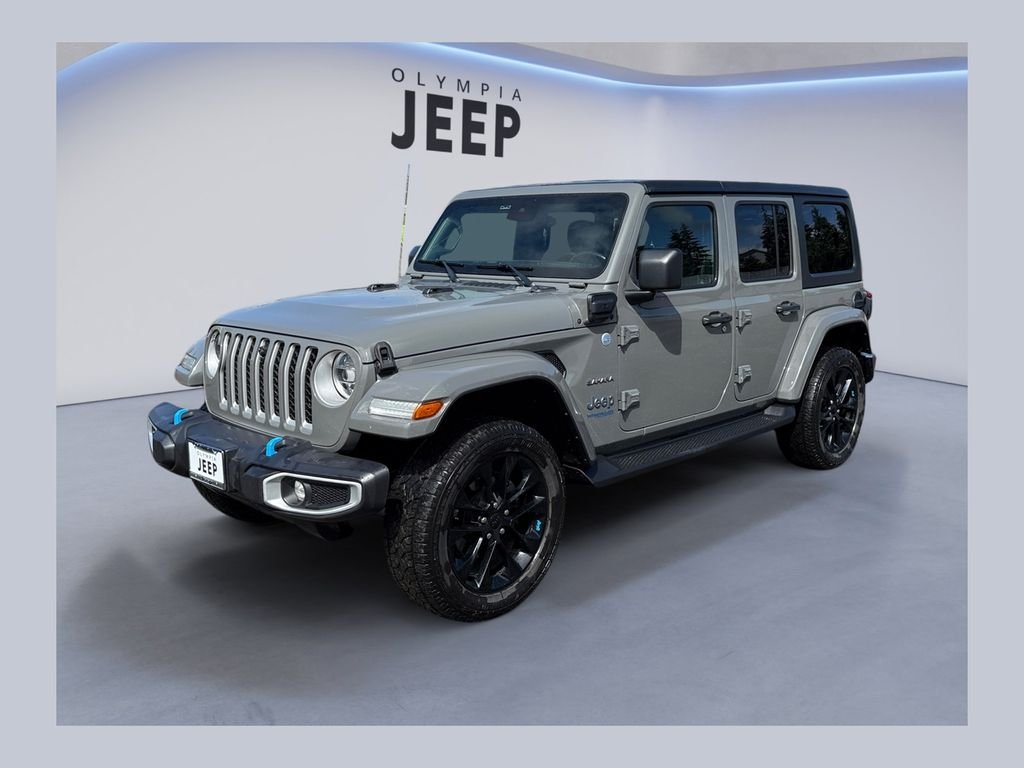 Used 2022 Gray Jeep Unlimited Sahara 4xe image 1