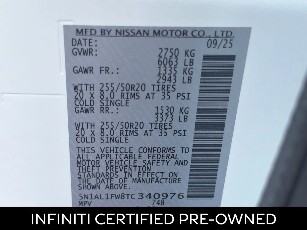 Certified Used 2026 Radiant White INFINITI SPORT image 28
