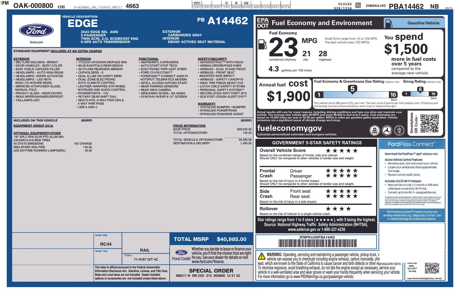 Used 2023 Gray Ford SEL image 6