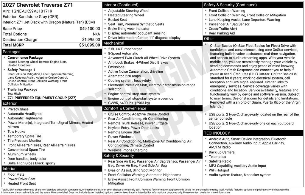 2027 Chevrolet Traverse Z71 - Photo 25
