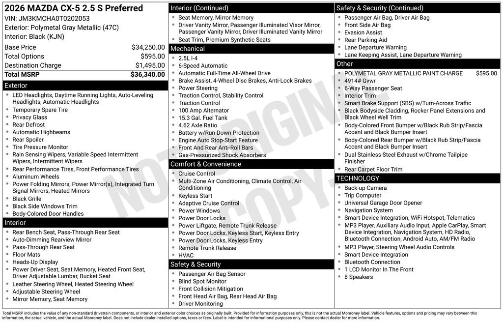 New 2026 Polymetal Gray Metallic Mazda 2.5 S Preferred AWD image 4