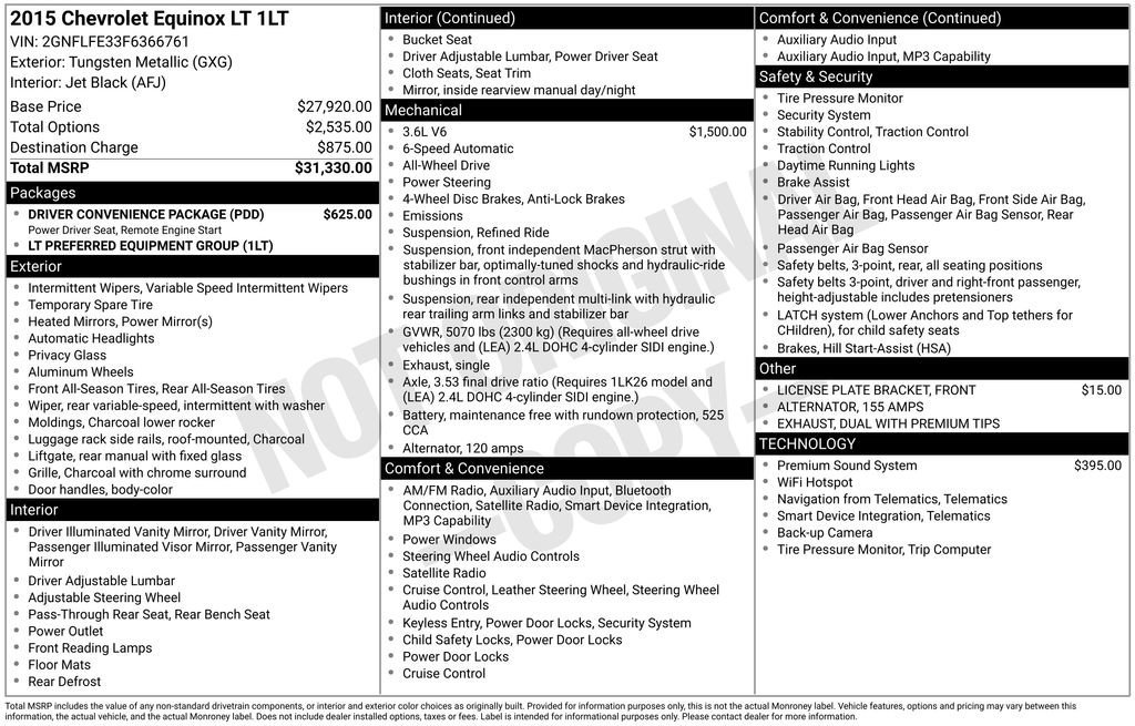 Used 2015 TUNGSTEN METALLIC Chevrolet LT image 9