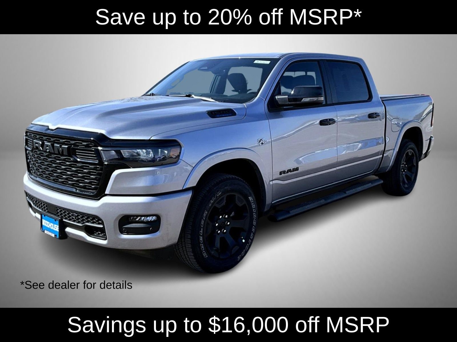 New 2026 Billet Silver Metallic Clear-Coat Exterior Paint RAM Big Horn/Lone Star image 1