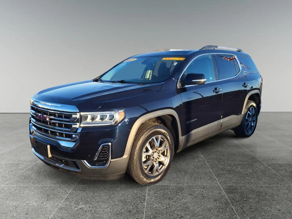 Used 2021 Midnight Blue Metallic GMC SLE image 1