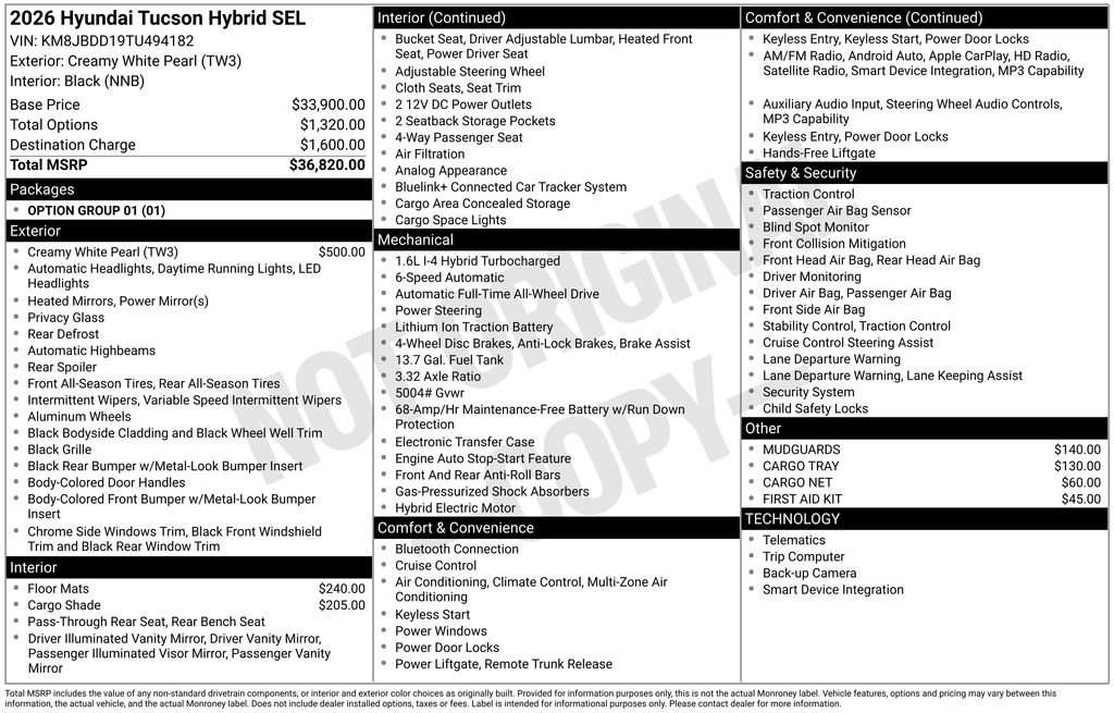 New 2026 White Hyundai SEL AWD image 23