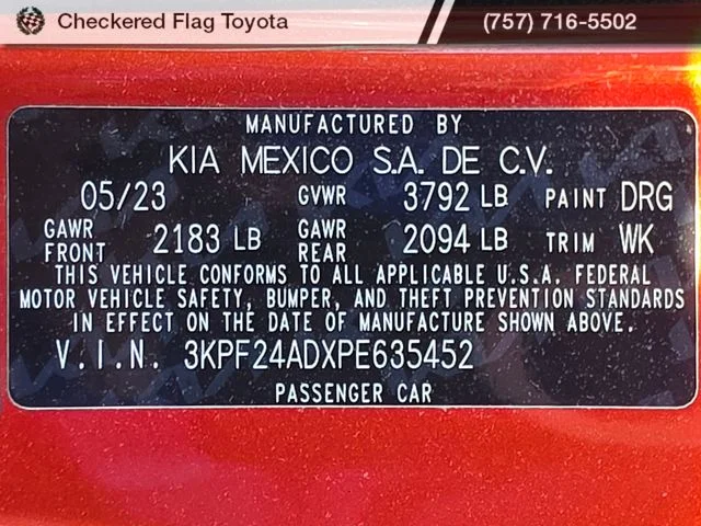 Used 2023 Fire Orange Kia LXS image 20