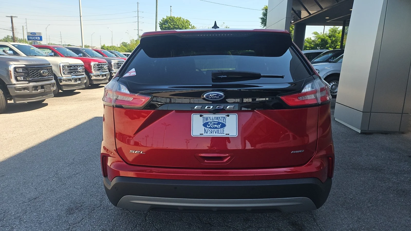 Used 2024 Red Ford 2024 FORD EDGE SEL 4DR SUV 112.2 WB AWD image 4