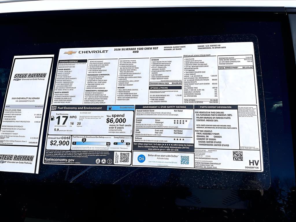 New 2026 Chevrolet Silverado 1500 RST 4D Crew Cab