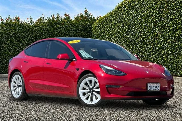 Used 2021 Tesla Model 3 Base with VIN 5YJ3E1EAXMF877527 for sale in Sand City, CA
