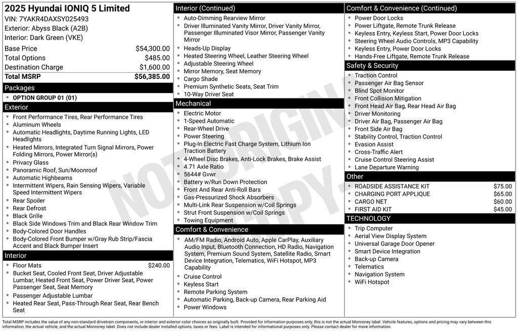 Used 2025 Hyundai IONIQ 5 Limited with VIN 7YAKR4DAXSY025493 for sale in Highland Park, IL