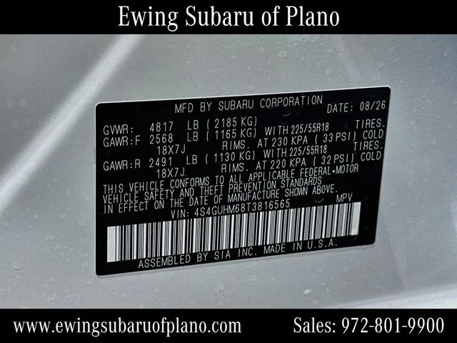 New 2026 CRYSTAL WHITE PEARL Subaru Limited image 32