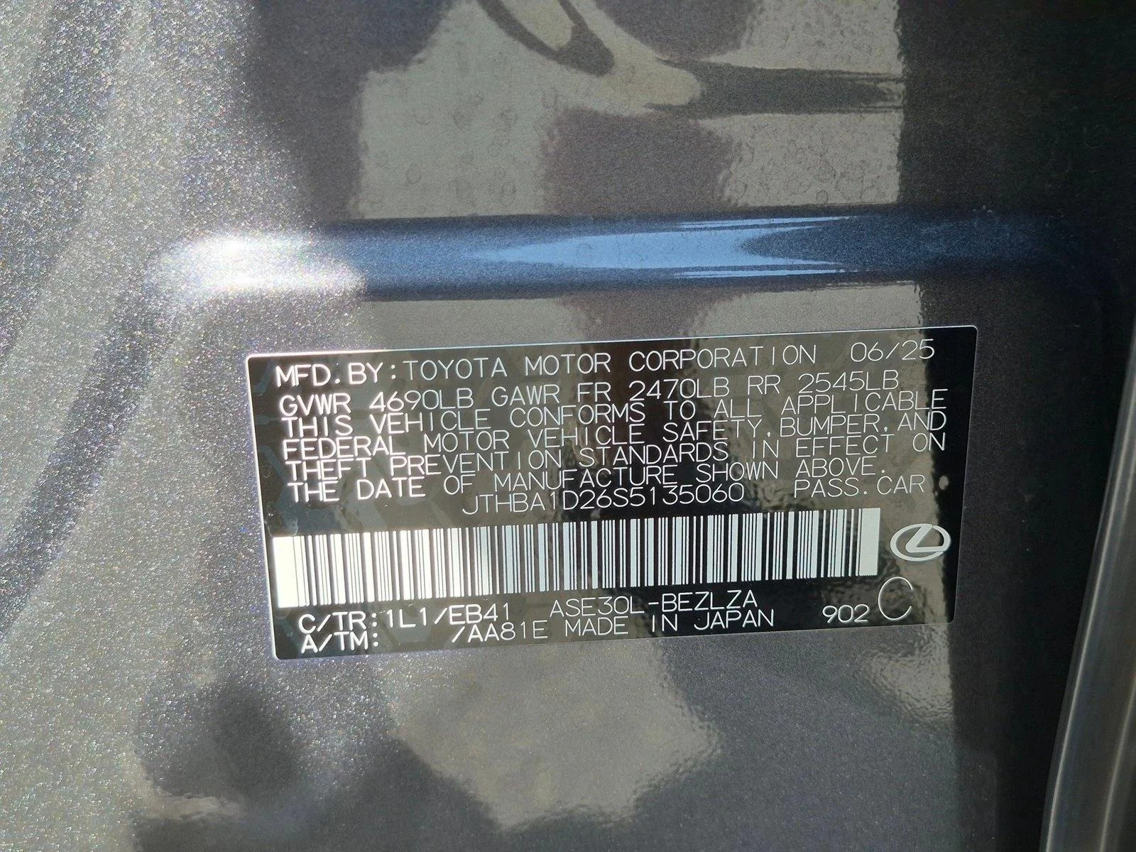 Certified Used 2025 Cloudburst Gray Lexus F SPORT DESIGN image 24