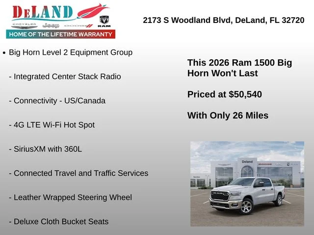 New 2026 Bright White Clear-Coat Exterior Paint RAM Big Horn/Lone Star image 32