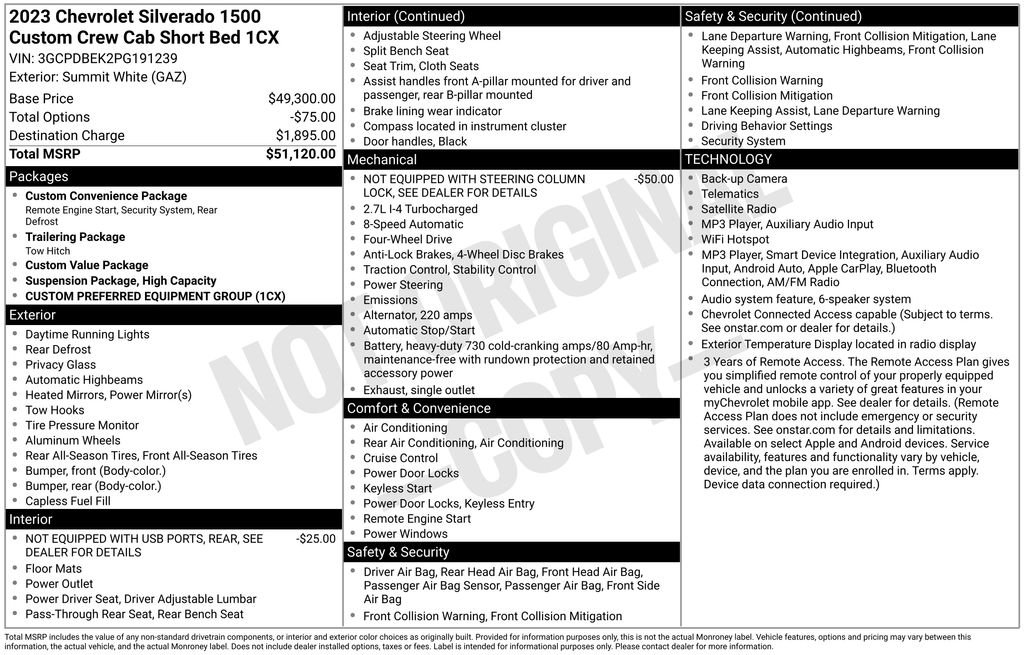 Used 2023 White Chevrolet Custom image 20